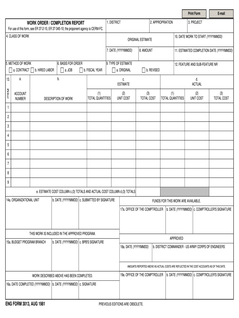  Outof Work Form 1981-2024