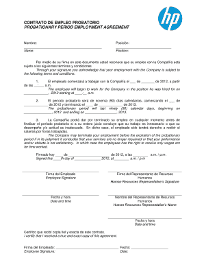Contrato Probatorio  Form
