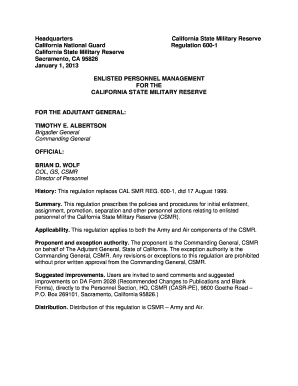 California State Guard Requirements  Form