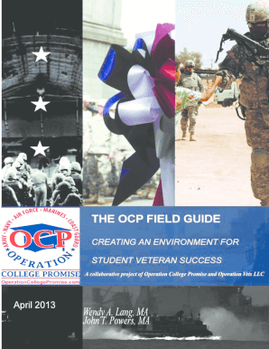 The OCP Field Guide Operation College Promise  Form