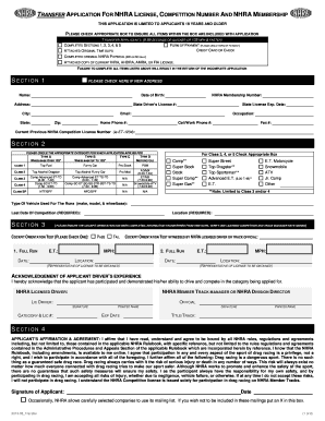 Nhra License Transfer Form