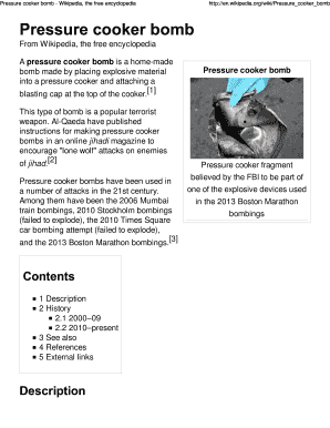 Pressure Cooker Bomb  Form