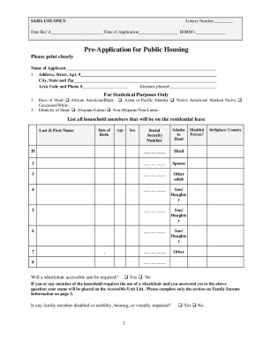 Pre Application San Antonio Housing Authority Saha Form