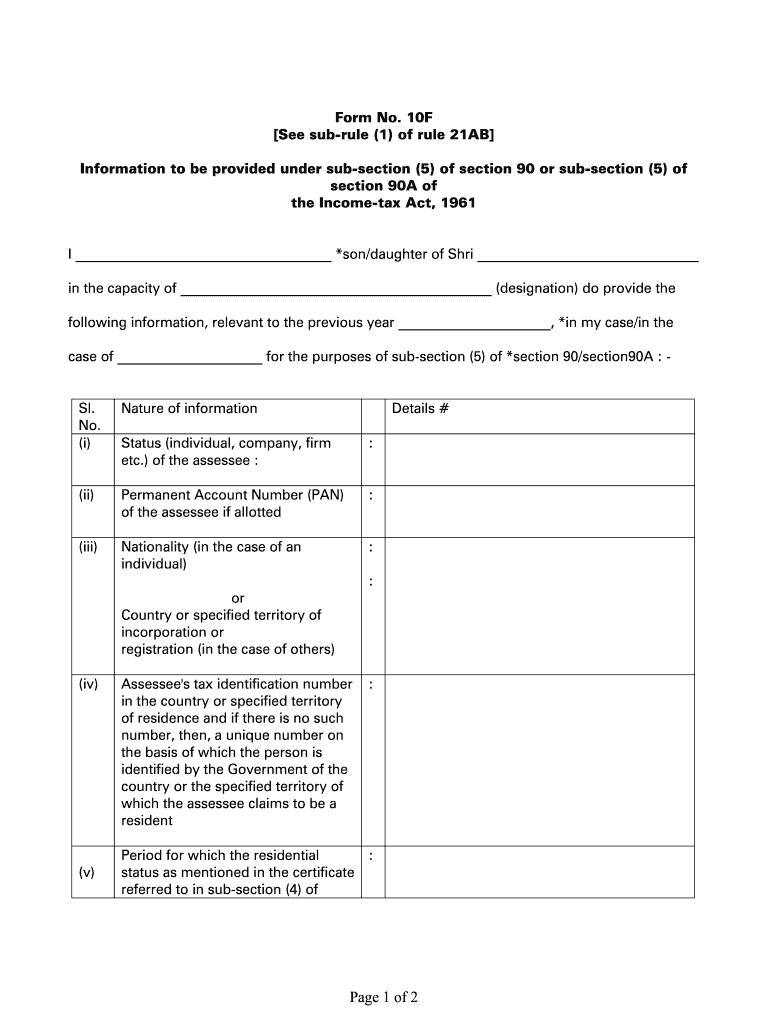 Form 10f Filled Sample