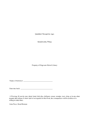 Hogwarts Textbooks PDF  Form