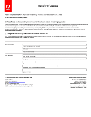Transfer of License Form PDF Adobe