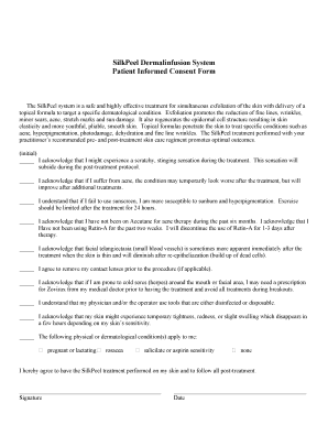 SilkPeel Dermalinfusion System Patient Informed Consent Form