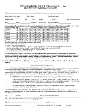 Spay and Neuter Vouchers  Form