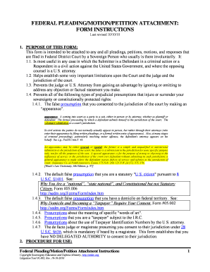 FEDERAL PLEADINGMOTIONPETITION ATTACHMENT Sedm  Form