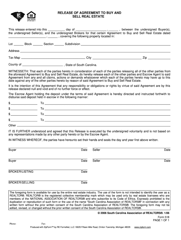  Release Agreement Real Estate 2006-2024