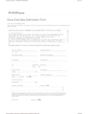 Coca Cola Idea Contact Us Coke Submit Form