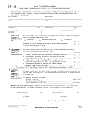 EFO00196 ST 133 Sales Tax Exempt 5 27 09  Form
