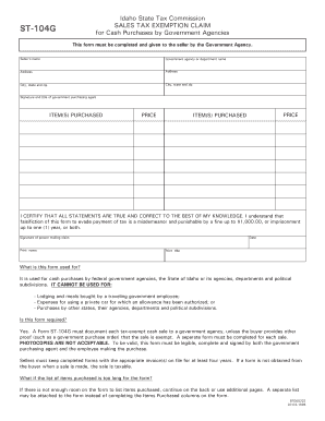 Idaho Exemption Claim Form