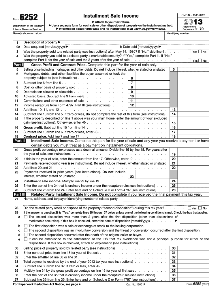  6252 Form 2013