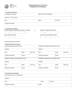 Poa 1 Indiana  Form