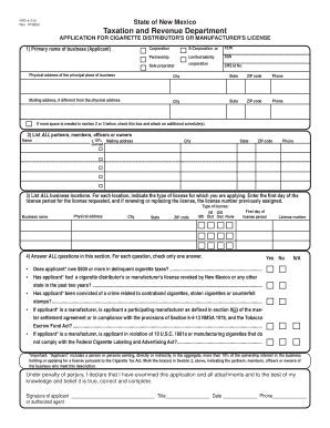 RPD 41310 Application for Cigarette Distributor?s or Manufacturer?s License  Form