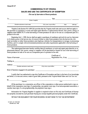 Tax Exemption St 17 Commonwealth of Va Form