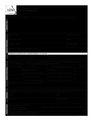  DOR 1275 Special Permits Application Formupack 2013
