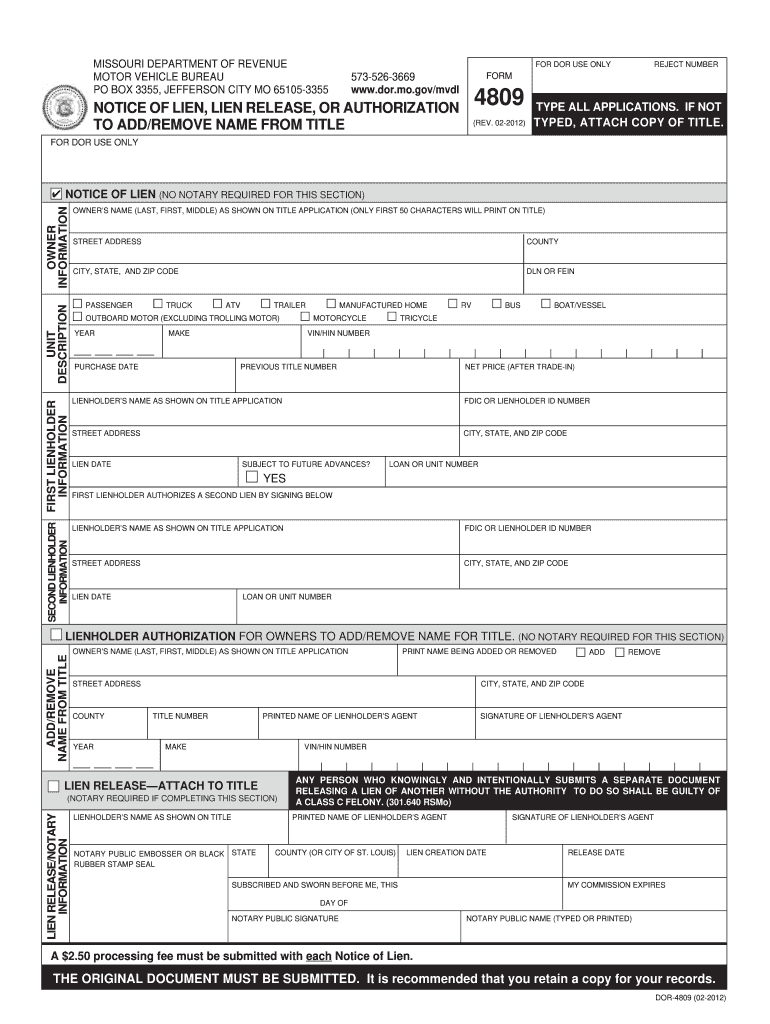 Dor 4809  Form