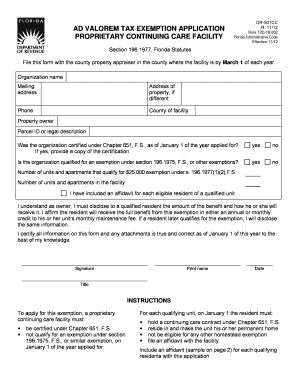 Ad Valorem Tax Exemption Application  Form