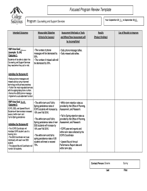 Academic Program Review Template  Form