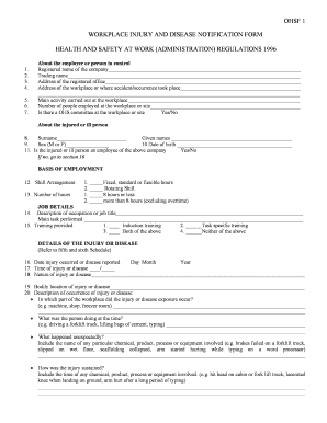 WORKPLACE INJURY and DISEASE NOTIFICATION FORM