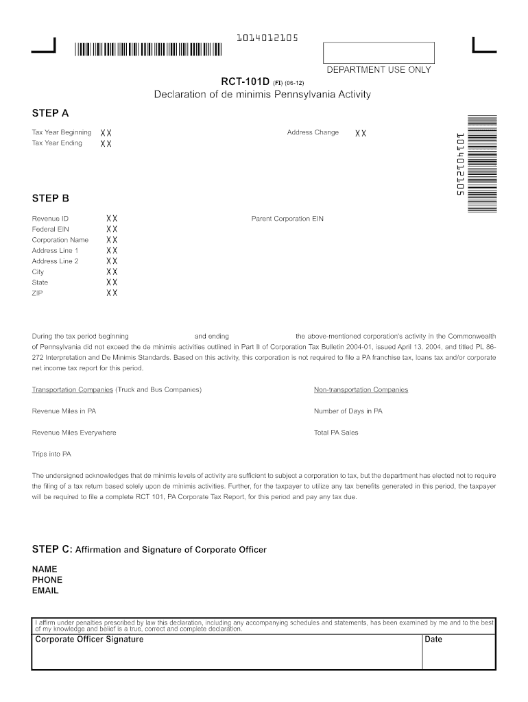  Rct101d  Form 2012