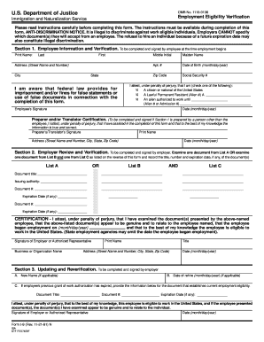 U S Department of Justice OMB No 1115 0136 Immigration and  Form