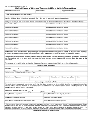 GA IRP T 8B Revised 08 07 Limited Power of Attorney  Form