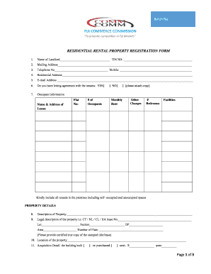 Tenancy Agreement Fiji  Form