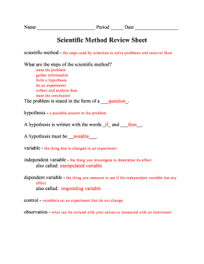 Scientific Method Story Worksheet Answer Key  Form