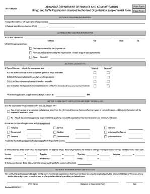  Arkansas Raffle Registration Form 2012