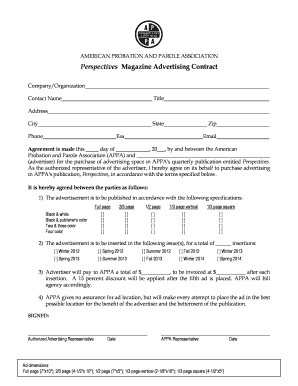 Advertising Contract Template  Form