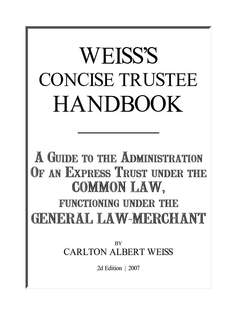 Weiss Concise Trustee Handbook PDF  Form