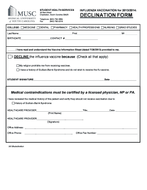 Flu Declination Form