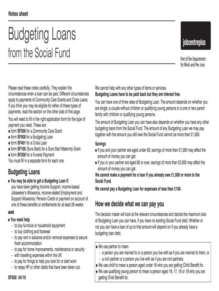 Get and Sign Budgeting Loan Form PDF 2010