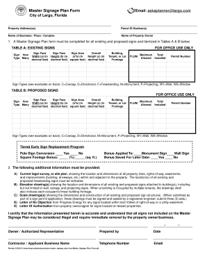 Master Signage Plan Form City of Largo