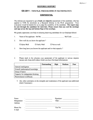 REFEREE REPORT Tifr Res  Form