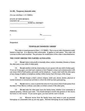 Nm Domestic Order  Form