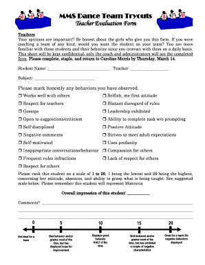 Dance Evaluation Form