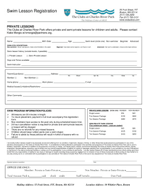 Swim Lesson Registration Form Www2 Massgeneral