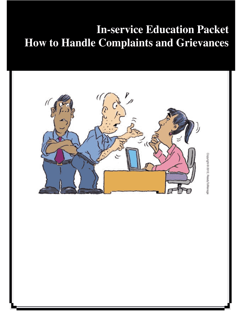 in Service Education Packet How to Handle Complaints and Grievances  Mpsi  Form