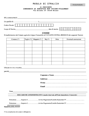 Consorzio Villoresi Modulistica  Form