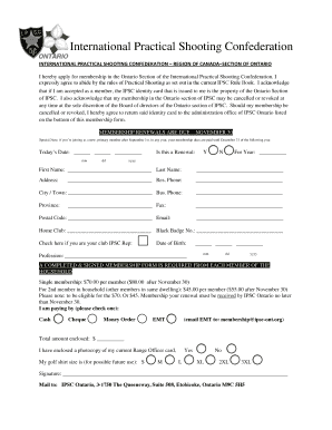 Ipsc Ontario  Form