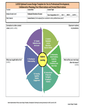 Lausd Lesson Plan Template Editable  Form