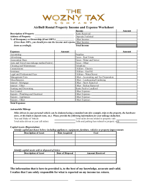 Airbnb Spreadsheet Template  Form