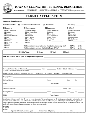 Ellington Building Department  Form