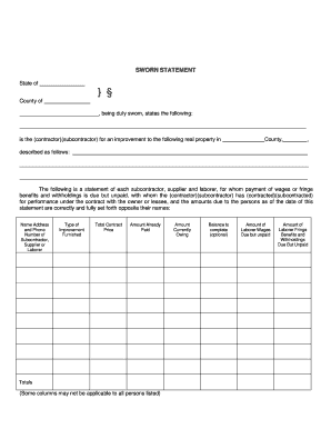 SWORN STATEMENT BC Construction Group  Form