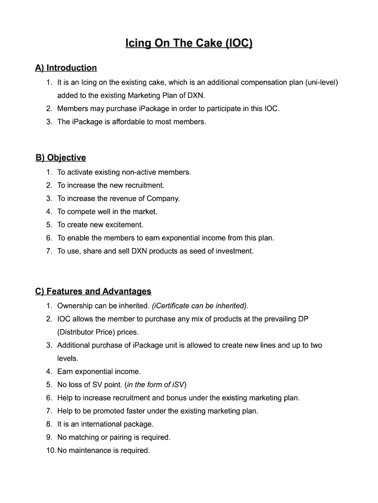 Dxn Ioc Plan  Form