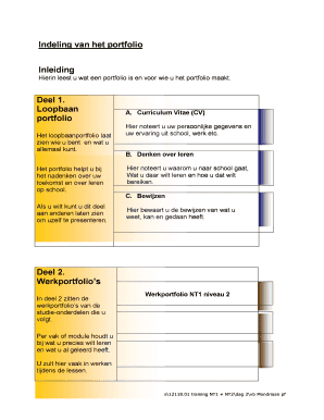 Portfolio Voorbeeld PDF  Form